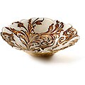 Arda Vanessa Beige/Brown Gilded Salad Bowl