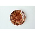 Arda Glassware Pearl Red/Gold Gilded Canape Plates (Set of 4)