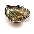 Palm Turquoise/Silver Plated Canape Plates (Set-4) by Arda Glassware