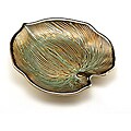 Palm Small Leaf Plates Turquoise/Silver Plated (Set-4) by Arda Glassware