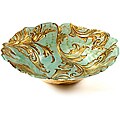 Arda Vanessa Turquise/Brown Gilded Salad Bowl