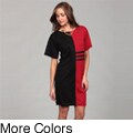 Emma & Michelle Women's Faux Leather Detail Dress