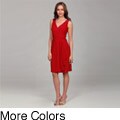 Emma & Michelle Women's Ruche Surplice Dress