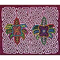 'Flower Pair' Mola Tapestry (Panama)