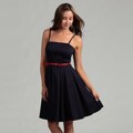 Calvin Klein Women's Indigo Pleated Belted Dress