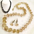 Sweet Romance Graduated Crystal Beads Necklace and Earring Set