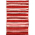DR-116 Red Flat Woven Wool Contemporary Area Rug (2' 6" X 8')