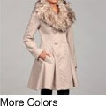Jessica Simpson Women's Faux Fur Double-breasted Coat FINAL SALE