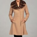 Jessica Simpson Women's Camel Faux Fur Coat FINAL SALE