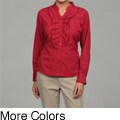 Uniti Women's Ruffle Front Ruche Back Blouse