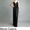 Issue New York Women's Long Pleated Rhinestone Evening Gown
