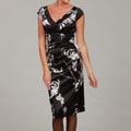 London Times Women's Printed Satin Stretch Sheath Dress