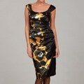 London Times Women's Printed Satin Stretch Sheath Dress
