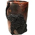 Handmade Luhya Ceramic Elephant Cylinder Vases (Kenya)