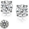 Platinum 1/2ct TDW Hearts and Arrows Diamond Stud Earrings (H-I, VS1-VS2)