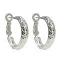 Sunstone Sterling Silver Diamond Cut Clutchless Hoop Earrings