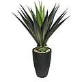 Laura Ashley 44 Inch Realistic Silk Giant Aloe Plant with Contemporary Planter