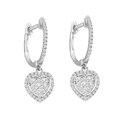 10k White Gold 1/2ct TDW Imperial Diamond Heart Earrings (H-I, I2)