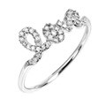 10k White Gold 1/5ct TDW Diamond "Love" Ring (H, I1-I2)