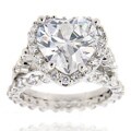 Icz Stonez Sterling Silver Cubic Zirconia 7 1/4ct TGW Bridal Ring Set