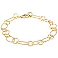 Gold-plated Sterling Silver Large Oval/Circle Link Chain Bracelet