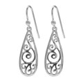 Sterling Silver Filigree Teardrop Dangle Earrings