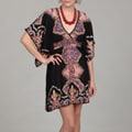 Lola P Women's Challis Print Kimono Sleeve Dress
