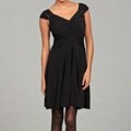 London Times Women's Black Sequin Embellished Criss-cross Bodice Dress