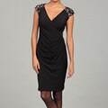 London Times Women's Lace Draped Sheath Dress