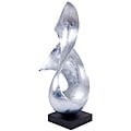 Casa Cortes Modern 26-inch Silver Abstract Swirl Table Sculpture Decor