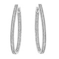 Sterling Silver 1/2ct TDW White Diamond Hoop Earring (H-I, I2)