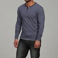 Anama Men's Navy Stripe Henley Shirt