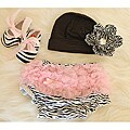 Pink Zebra Baby Girl's Gift Set