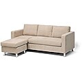 Avery Tan Fabric Modern Sectional Sofa with Chaise
