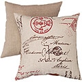 Pillow Perfect Decorative Linen/ Red French Laundry Square Toss Pillow