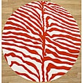 Handmade Horizon Safari Orange Wool Rug (6' Round)