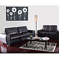 Black Leather Sofa and Loveseat Set