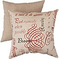 Pillow Perfect Decorative Linen/ Red French Laundry Square Toss Pillow