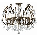 Crystorama Regis English Bronze 8-Light Semi-Flush Fixture
