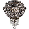 Crystorama Vanderbilt English Bronze 3-Light Flush Fixture
