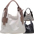 Dasein Faux Leather Tall Two-tone Tote Bag