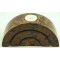 Set of 3 Arched Mango-Wood Nesting Candleholder (Thailand)
