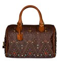 Etro Brown Studded Bowler Handbag