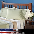 Grand Luxe Egyptian Cotton Sateen 300 Thread Count Swirl King-size Deep Pocket Sheet Set