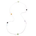 La Preciosa Sterling Silver Multicolored Glass Bead Necklace