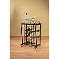Black Metal Wine Rack with Wood Top