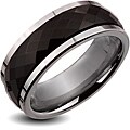 Tungsten Carbide Black Multi-faceted Spinner Ring