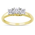 Miadora 10k Yellow Gold 1/2ct TDW Diamond 3-stone Ring
