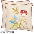Blossoms 18-inch Cream Decorative Pillows (Set of 2)