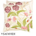 Rose Garden 18-inch Cream/ Pink Decorative Pillows (Set of 2)